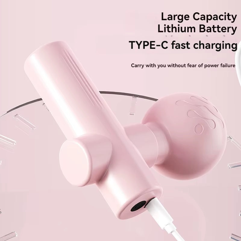 2025 New USB Mini Massage Gun Fascia Machine Muscle Relaxation Vibrating Gun Rod Massage Fitness Equipment Neck Grab Fascia Gun