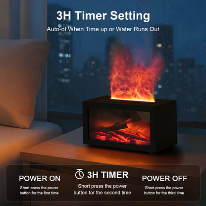 Fireplace Humidifier Aroma Flame Humidifier Fragrance Diffuser Aromatherapy Essential Oil Diffuser Fire Humidifier for Home Room