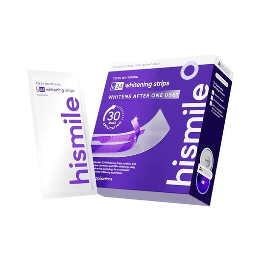 Hismile V34 Whitening Tooth Strips Removes Stains Improves Yellowing Protects Enamel Safe Formula for Brighter Smile Dental Care